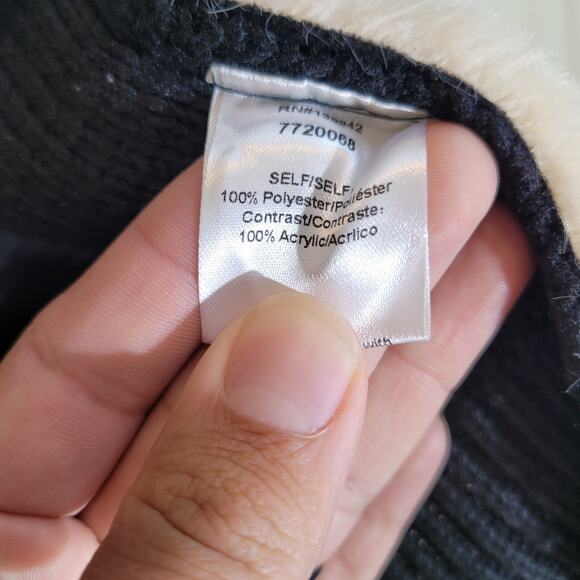 Twelfth Love Open Cardigan Sweater Jacket Womens Large Faux Fur Collar Polyester - Picture 7 of 8